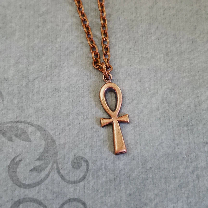 Copper Ankh Pendant Necklace (Copper-toned)