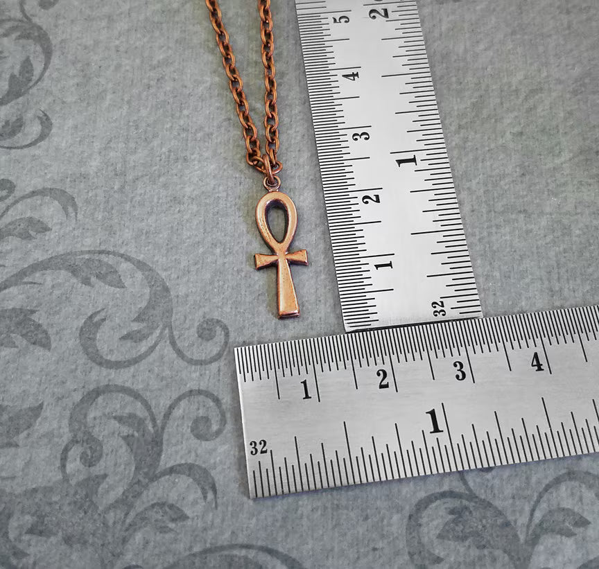 Copper Ankh Pendant Necklace (Copper-toned)