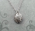 Brain Charm Necklace (Silver-tone)