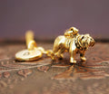 English Bulldog Initial Necklace (Gold-Toned)