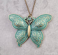 Butterfly Patina Charm Necklace (Antique Bronze-tone)