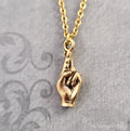Fingers Crossed Charm Necklace (Gold-tone)