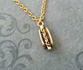 Gold-Toned Hot Dog Charm Necklace