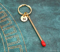 Personalized Gold-toned Matchstick Keychain