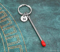 Personalized Silver-toned Matchstick Keychain