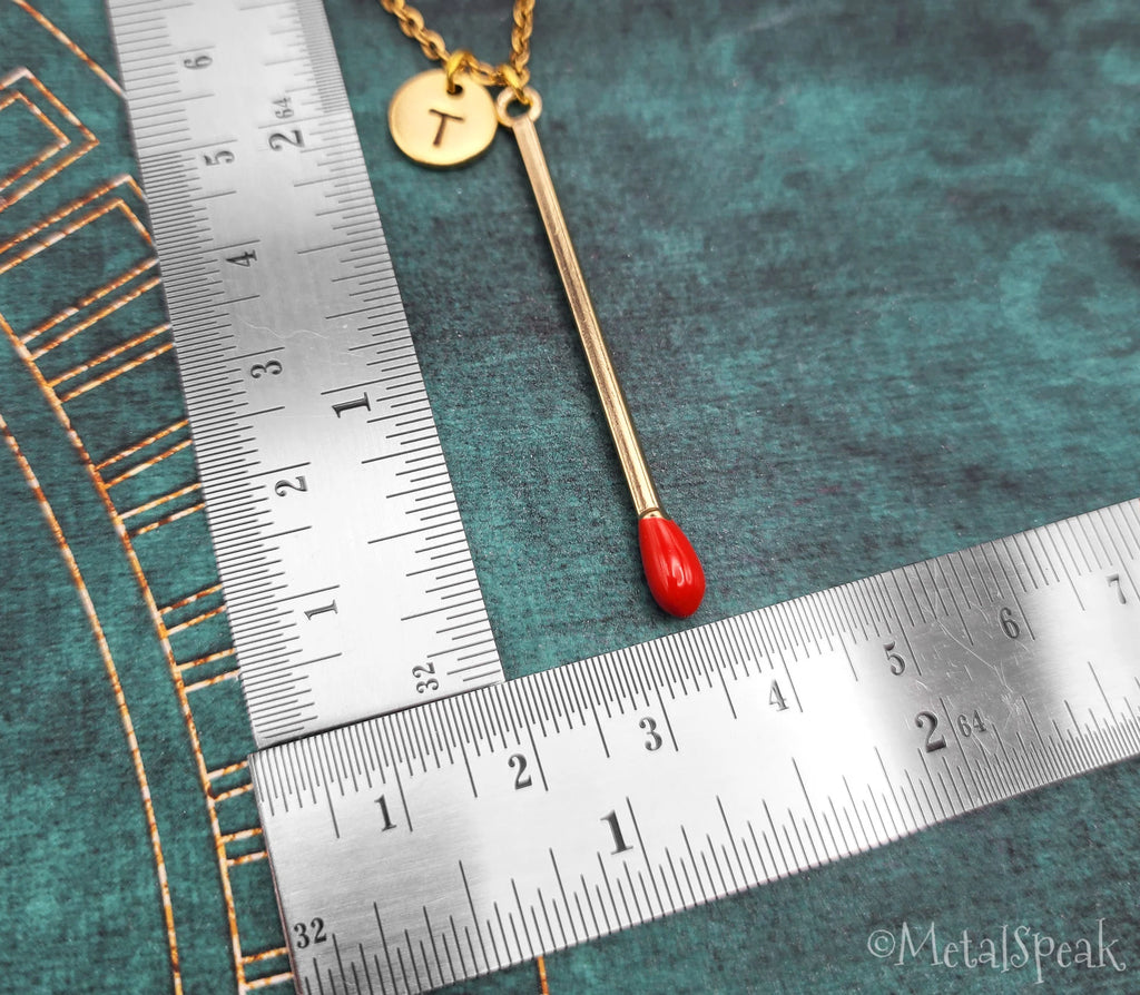 Personalized Gold-toned Matchstick Keychain