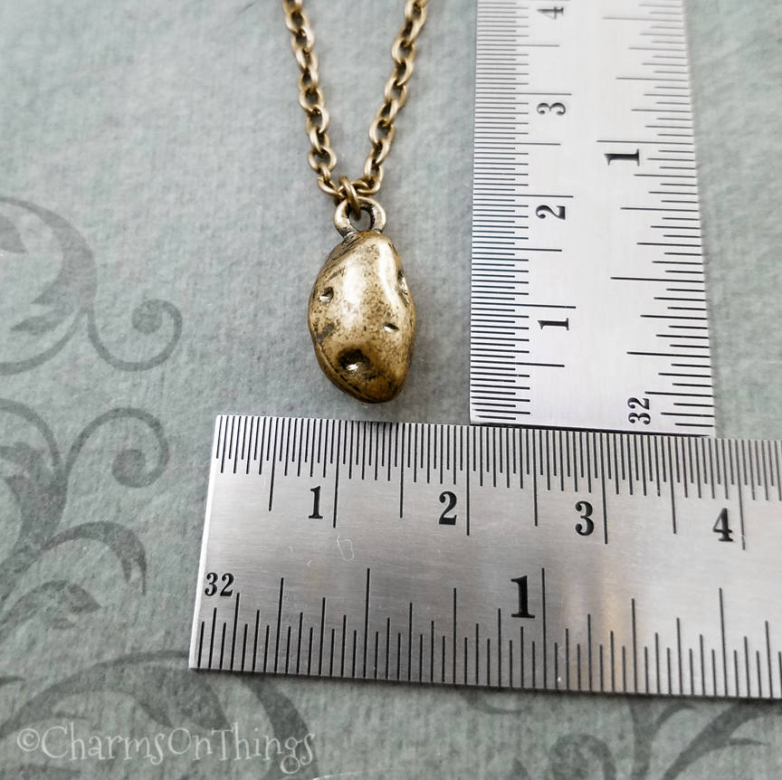 Potato Charm Necklace (Antique Bronze-tone)