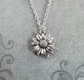 Sunflower Charm Necklace (Silver-tone)