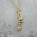Tequila & Salt Charm Necklace (Gold-tone)