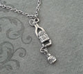Tequila & Salt Charm Necklace (Silver-tone)