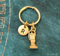Vacuum Keychain with Initial (Gold-Toned)
