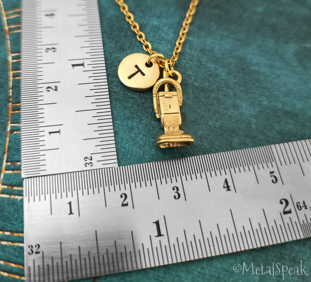 Vacuum Keychain with Initial (Gold-Toned)