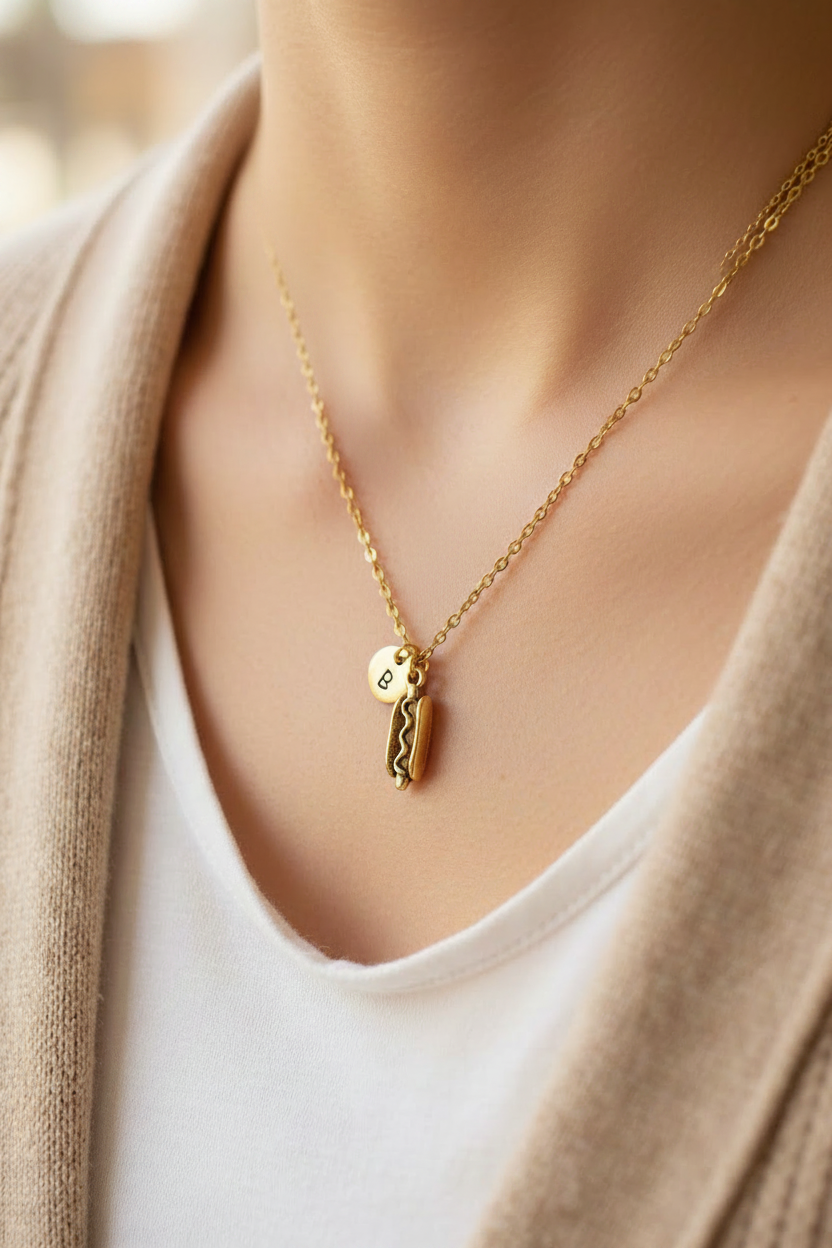 Hotdog Necklace Lifestyle Photo