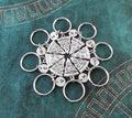 Pizza Friendship Keychain Set with Initials (Silver-Toned)
