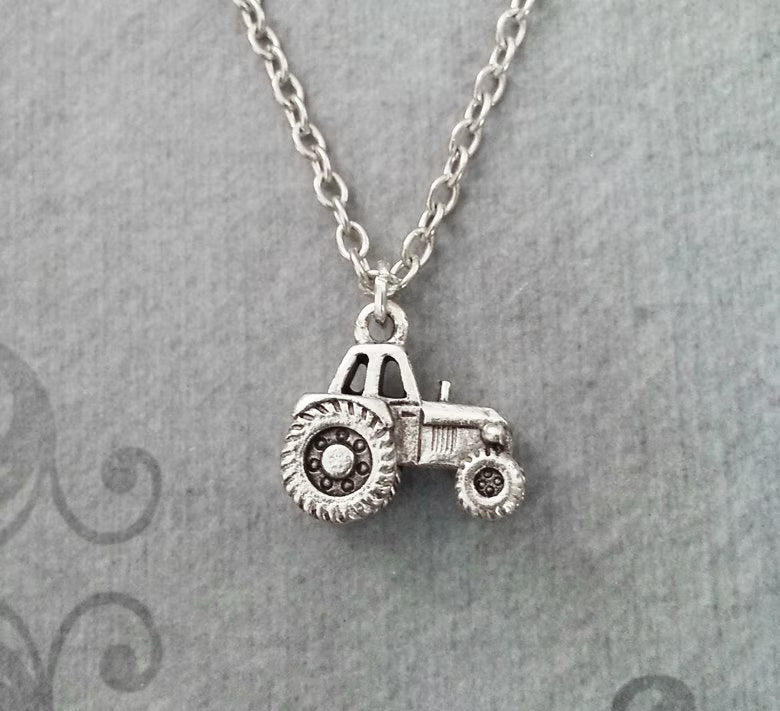 Silver Tractor Necklace (Silver-tone)