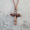 Nails Cross Pendant Necklace (Copper-tone)